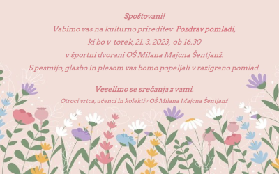 Vabilo na prireditev Pozdrav pomladi
